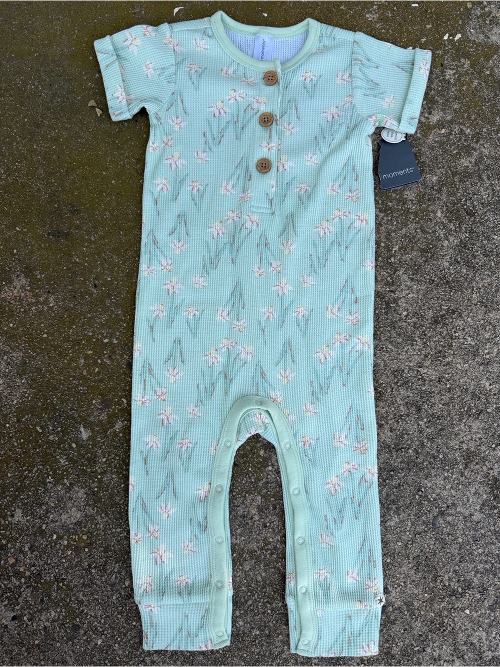 Modern Moments Mint Floral Knit One-Piece for Kids by Gerber 18 mos